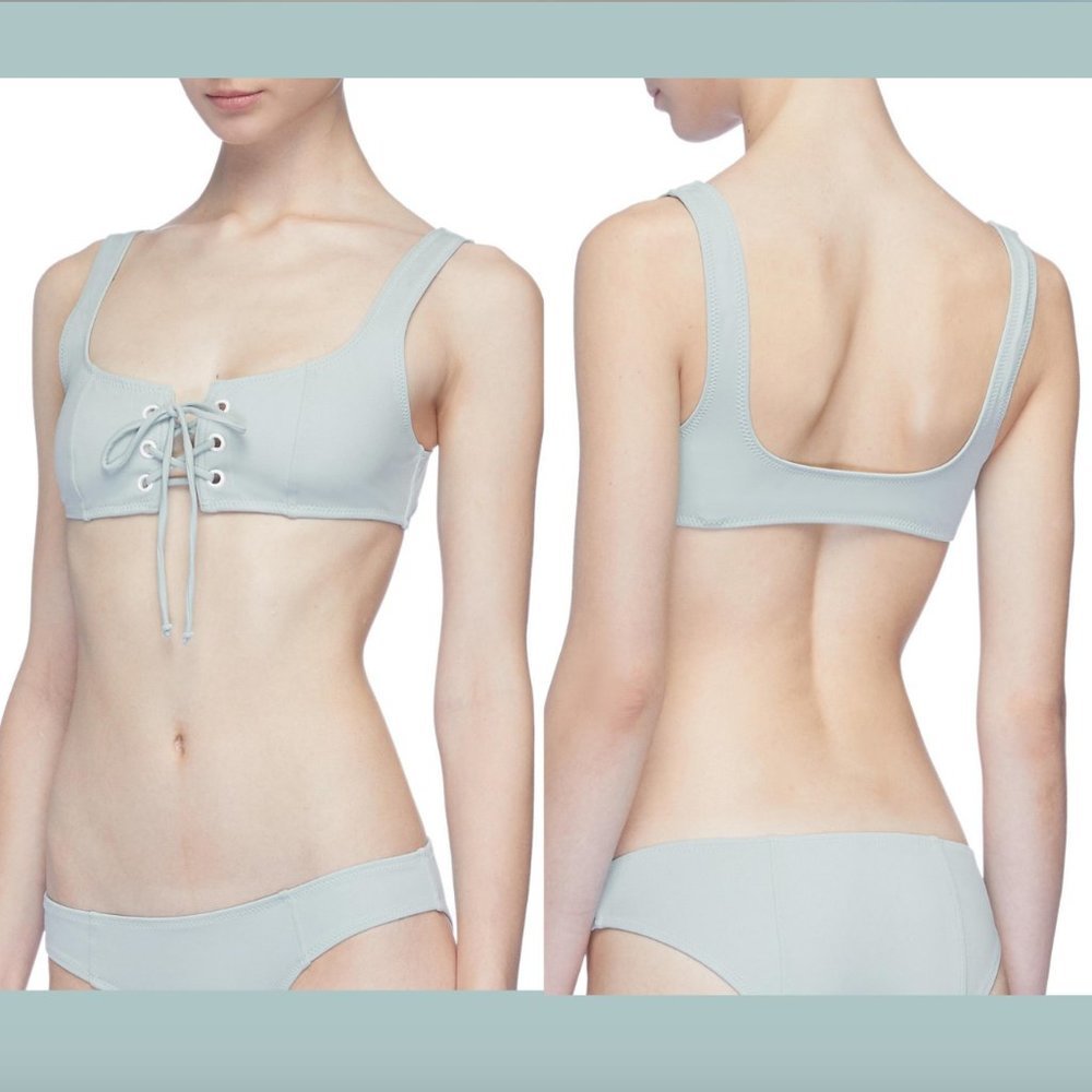 NWT Solid & Striped Isabella Lace Up Bikini Top